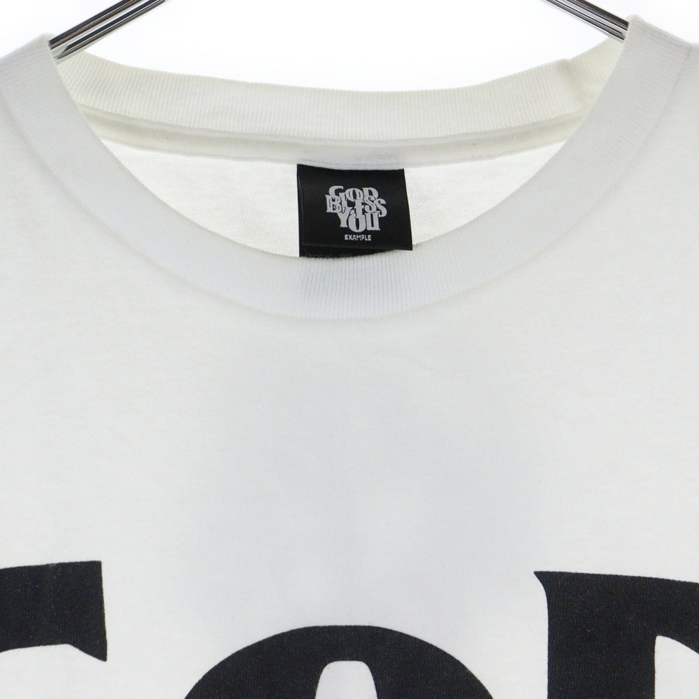 EXAMPLE(エグザンプル) GOD BLESS YOU TEE ゴッドブレスユー プリント半袖Tシャツ ホワイト