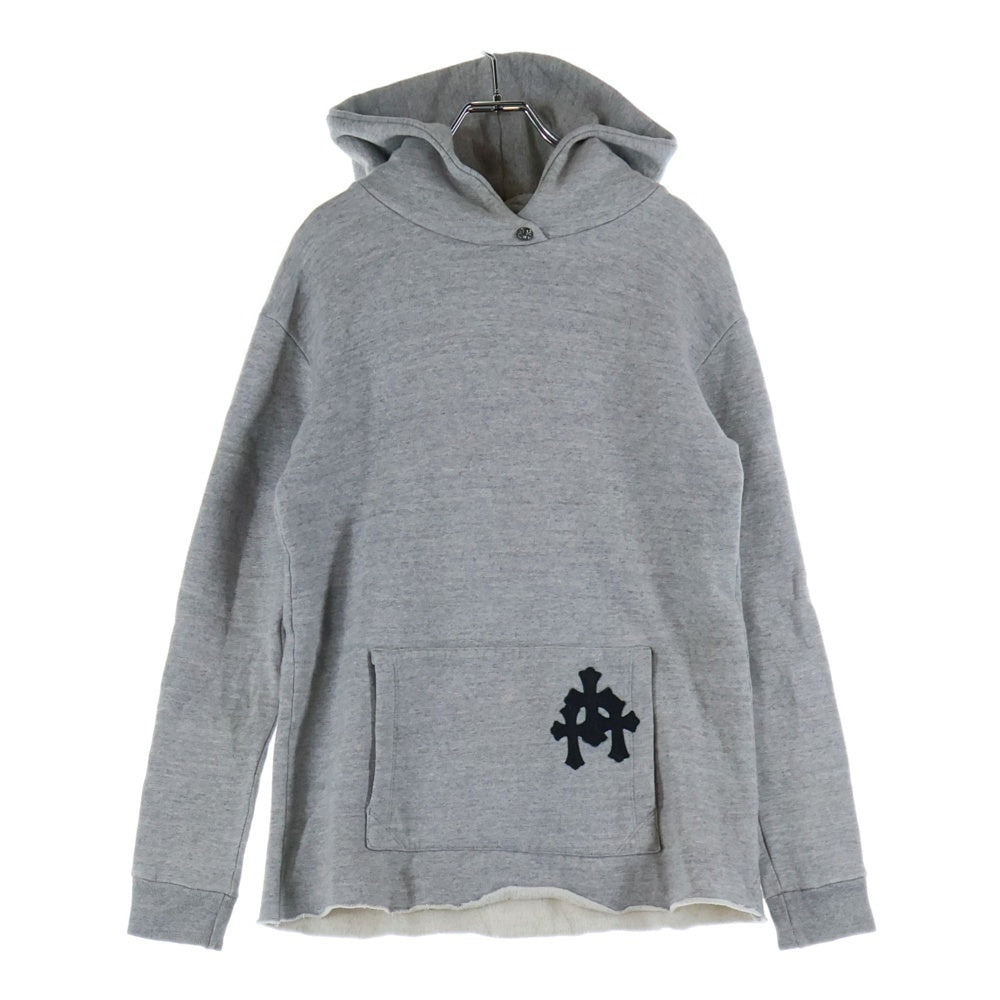 CHROME HEARTS(クロムハーツ) Y NOT 3セメタリークロスパッチ付き カットオフプルオーバーフーディーパーカー グレー