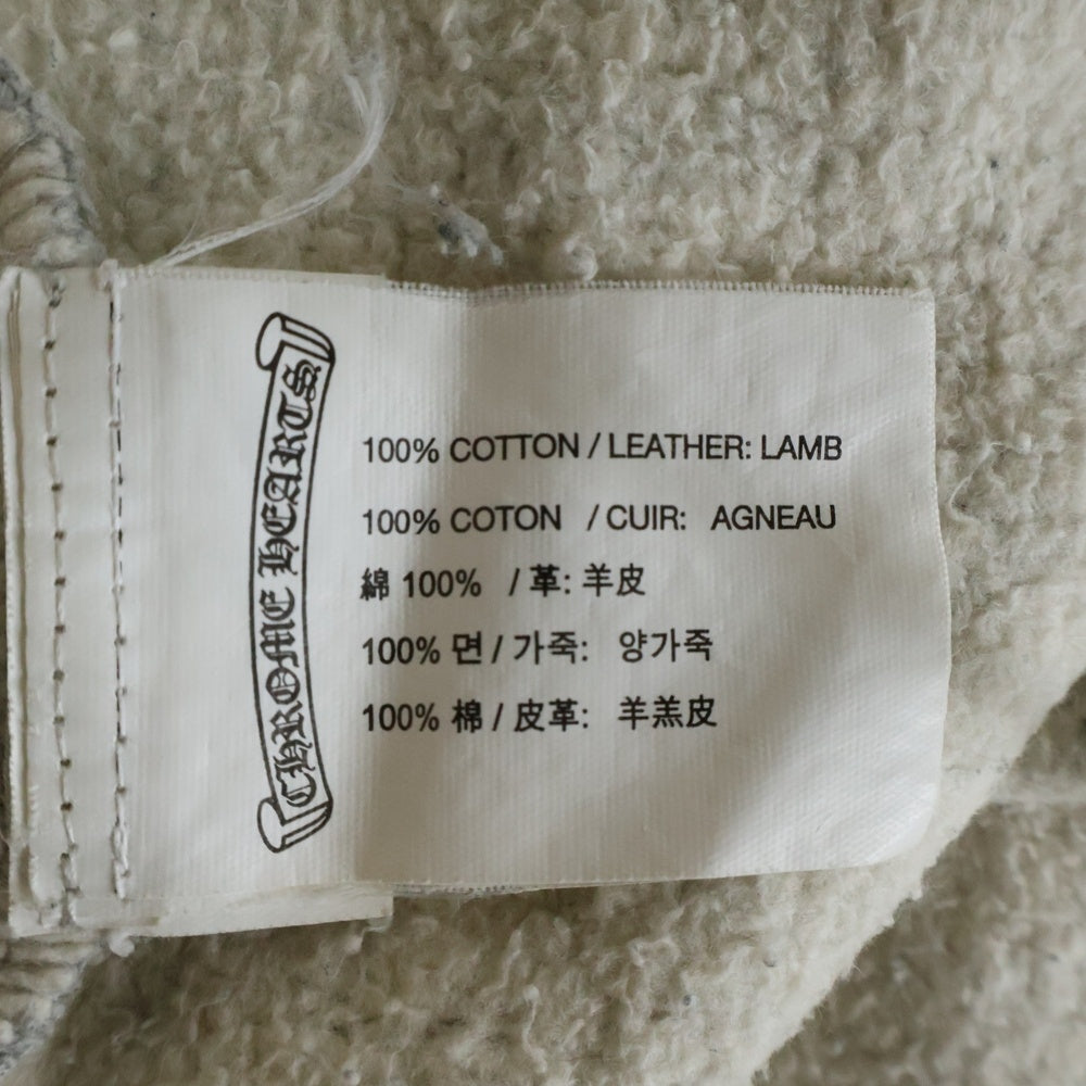 CHROME HEARTS(クロムハーツ) Y NOT 3セメタリークロスパッチ付き カットオフプルオーバーフーディーパーカー グレー