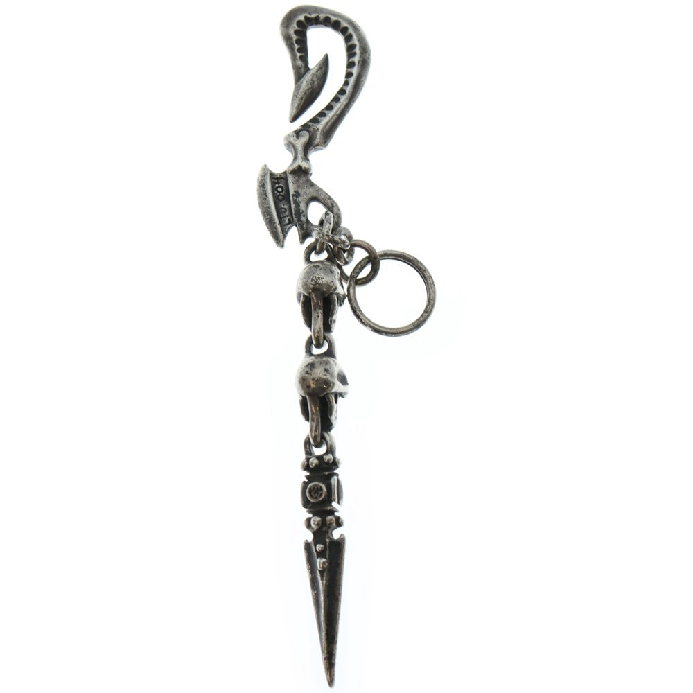 Travis Walker(トラヴィスワーカー) フックw/2スカルスカルズ ウィズ ダガー キーチェーン シルバー