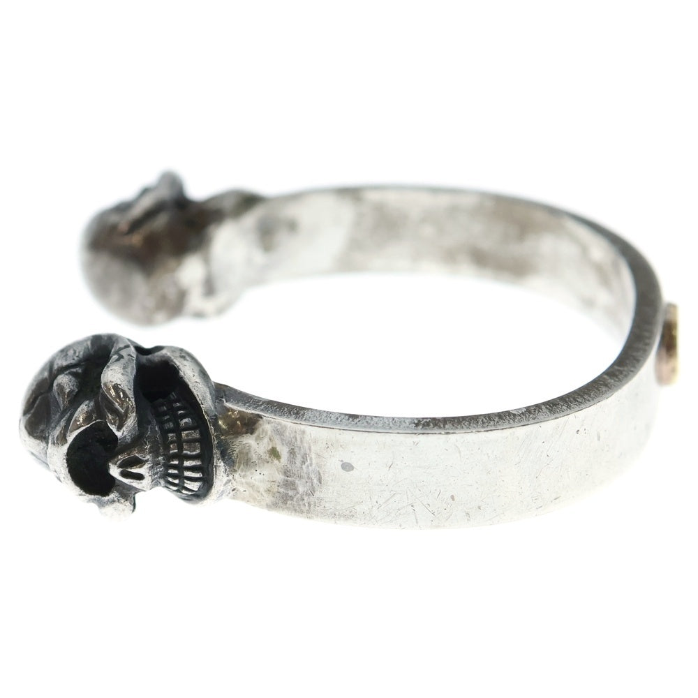 STOP LIGHT(ストップライト) 2スカルK18メタル付きバングル シルバー/ゴールド