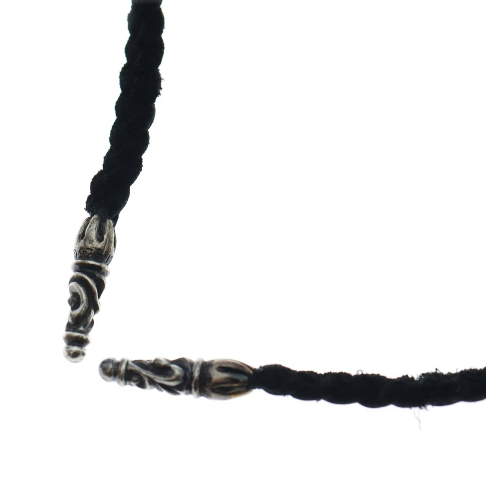 CHROME HEARTS(クロムハーツ) LEATHER BRAID スクロールレザーブレード シルバーネックレス