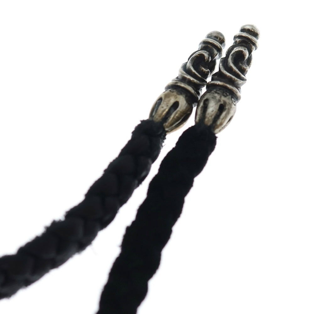 CHROME HEARTS(クロムハーツ) LEATHER BRAID スクロールレザーブレード シルバーネックレス