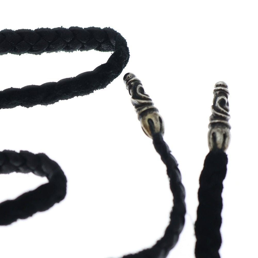 CHROME HEARTS(クロムハーツ) LEATHER BRAID スクロールレザーブレード シルバーネックレス