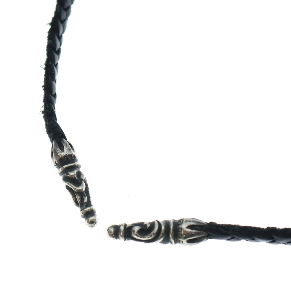 CHROME HEARTS(クロムハーツ) LEATHER BRAID スクロールレザーブレード シルバーネックレス
