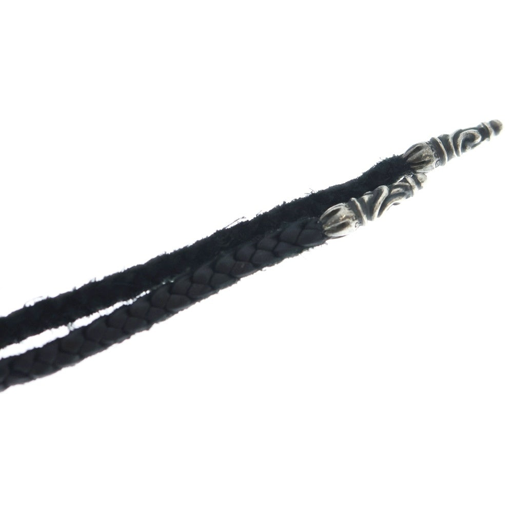 CHROME HEARTS(クロムハーツ) LEATHER BRAID スクロールレザーブレード シルバーネックレス