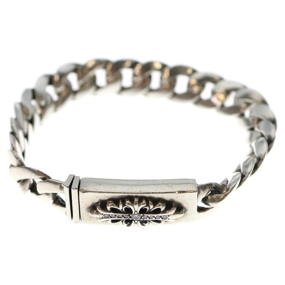 CHROME HEARTS(クロムハーツ) ID BABY FLRL DIA ベイビーID フローラルクロス アフターダイヤ ブレスレット シルバー