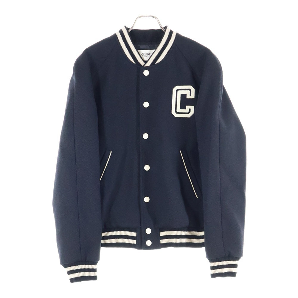 CELINE(セリーヌ) 24AW TEDDY COLLEGE BOMBER テディカレッジロゴボンバージャケット 2V86W896C.38NO ブラック