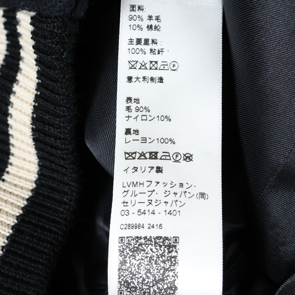 CELINE(セリーヌ) 24AW TEDDY COLLEGE BOMBER テディカレッジロゴボンバージャケット 2V86W896C.38NO ブラック