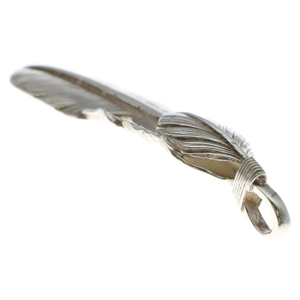 goro's(ゴローズ) 【現行】上銀特大フェザー 左向き ペンダントトップ シルバー