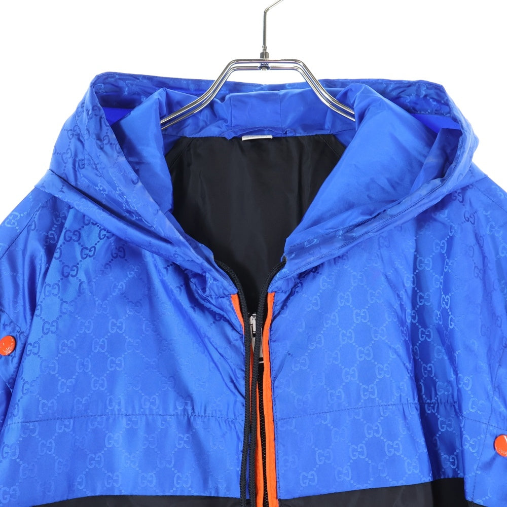 GUCCI(グッチ) 19SS アームデタッチャブルGG総柄ジャケット 568551 Z4039 ブルー/ブラック