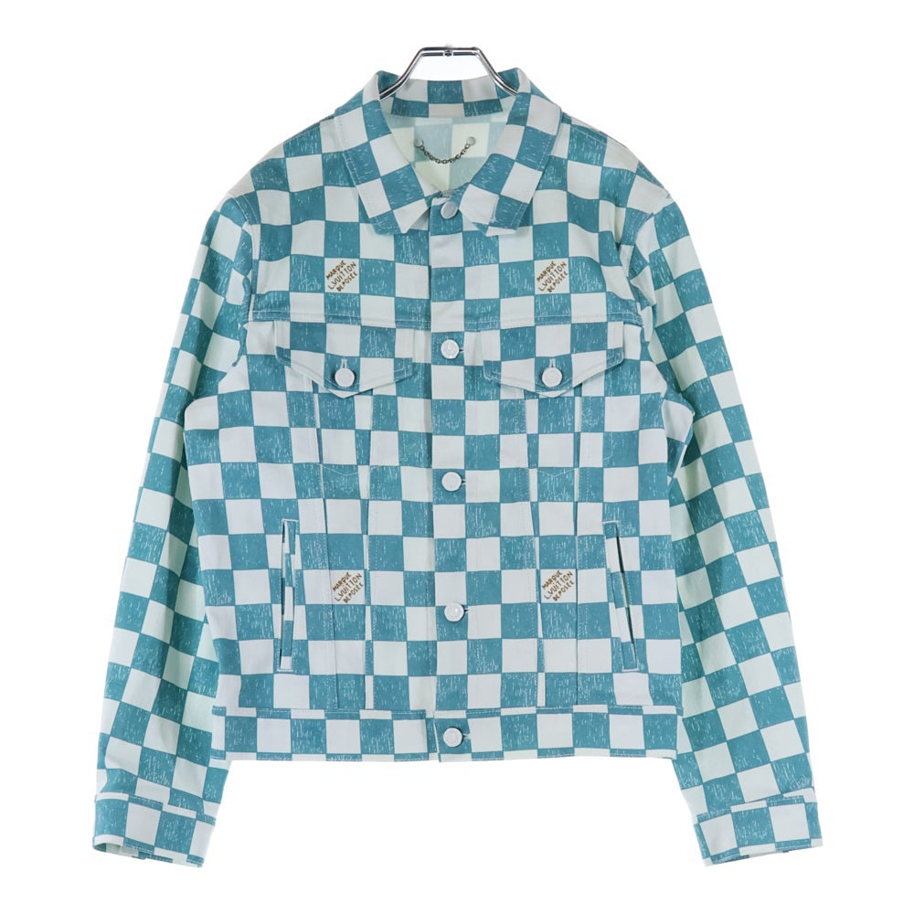 LOUIS VUITTON(ルイヴィトン) 21AW ダミエデニムチェッカートラッカージャケット RM2129 IM3 HLA20W ブルー/ホワイト