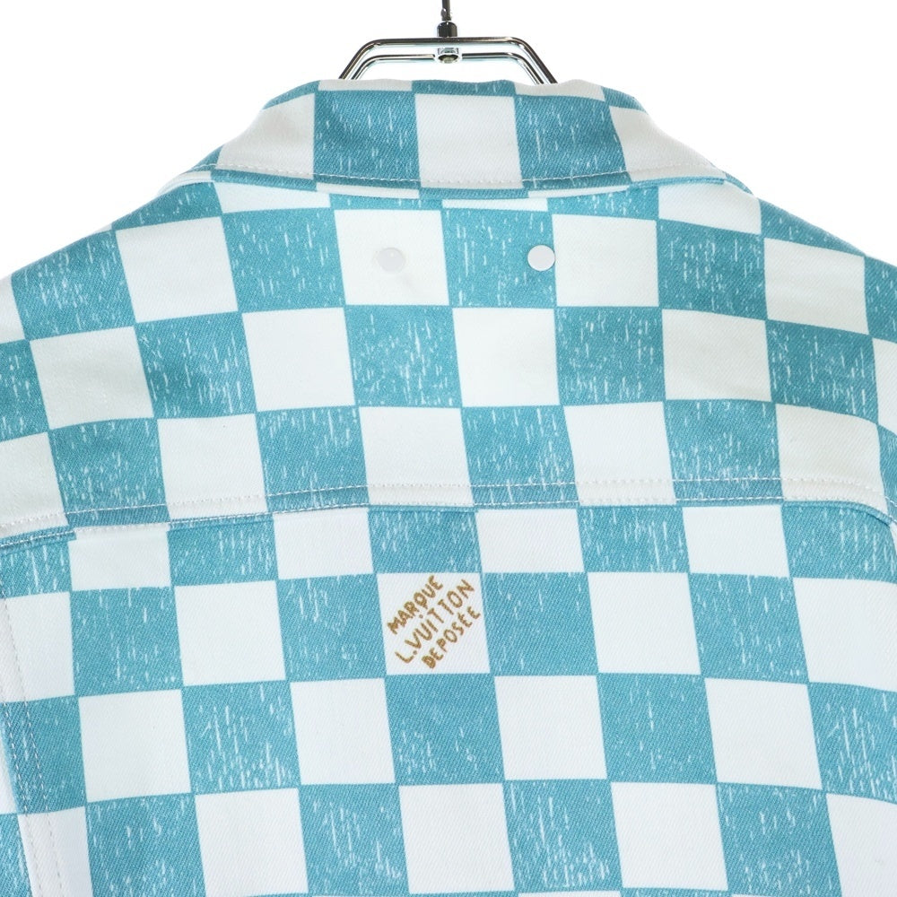 LOUIS VUITTON(ルイヴィトン) 21AW ダミエデニムチェッカートラッカージャケット RM2129 IM3 HLA20W ブルー/ホワイト
