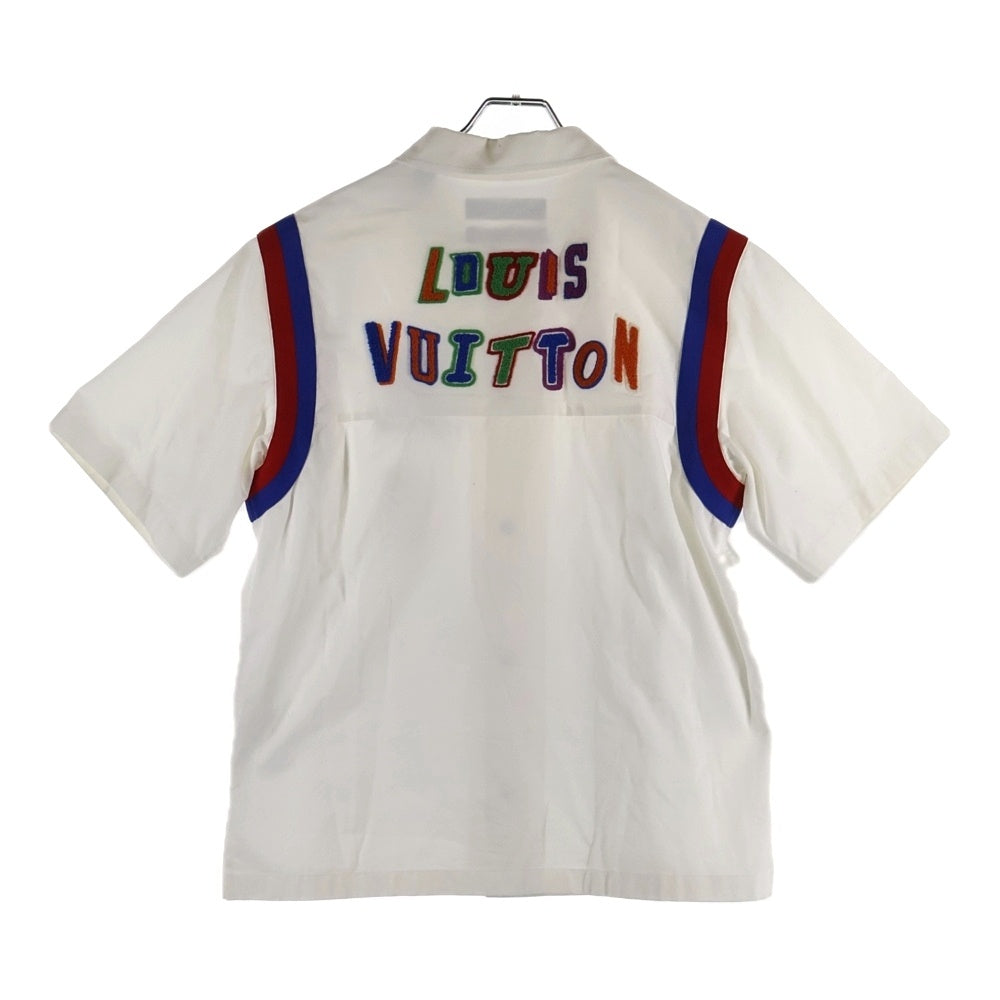 LOUIS VUITTON(ルイヴィトン) 21SS×NBA バックロゴレザーパッチ付き半袖シャツ RM212M EV9 HLS11W ホワイト