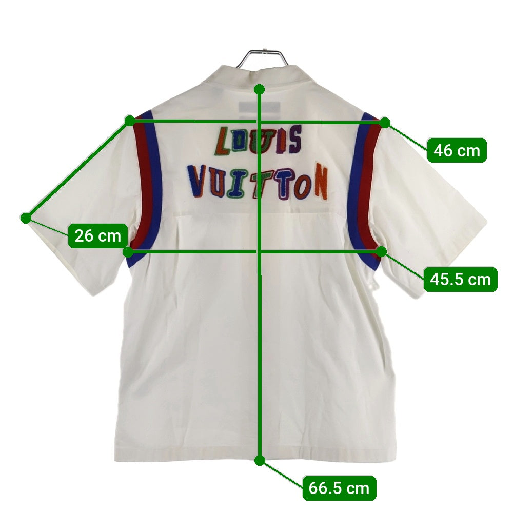 LOUIS VUITTON(ルイヴィトン) 21SS×NBA バックロゴレザーパッチ付き半袖シャツ RM212M EV9 HLS11W ホワイト