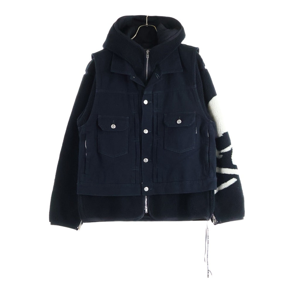 mastermind JAPAN(マスターマインドジャパン) WORLD シアリングフリースレイヤードジャケット MW20S05-BL002 ブラック