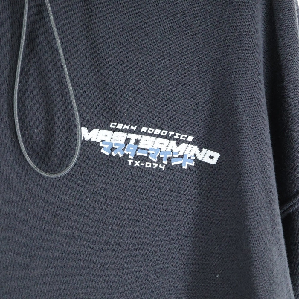 mastermind JAPAN(マスターマインドジャパン) ×C2H4 Skull Print Zip Pocket Hoodie スカルポケットプルオーバーフーディーパーカー グレー