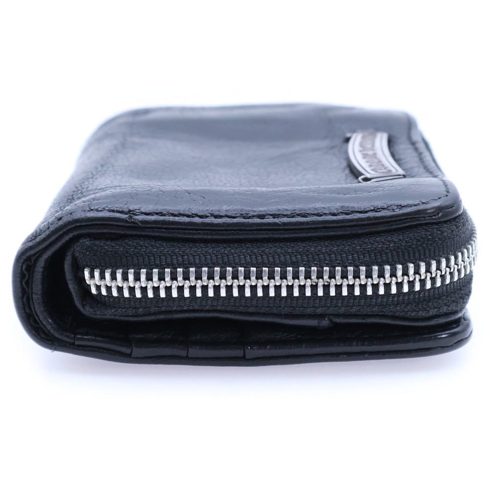 CHROME HEARTS(クロムハーツ) SQ ZIP BILL スクエアジップビル レザーウォレット 財布 ブラック BCA376