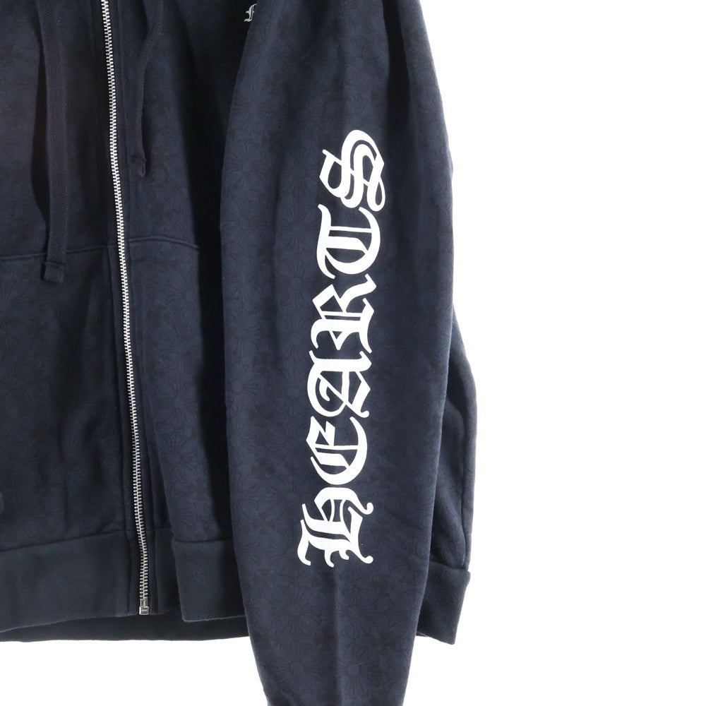 CHROME HEARTS(クロムハーツ) SWTSHRT HD ZIP CHプラス総柄プリントジップアップフーディーパーカー ブラック