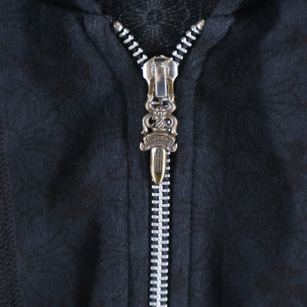 CHROME HEARTS(クロムハーツ) SWTSHRT HD ZIP CHプラス総柄プリントジップアップフーディーパーカー ブラック