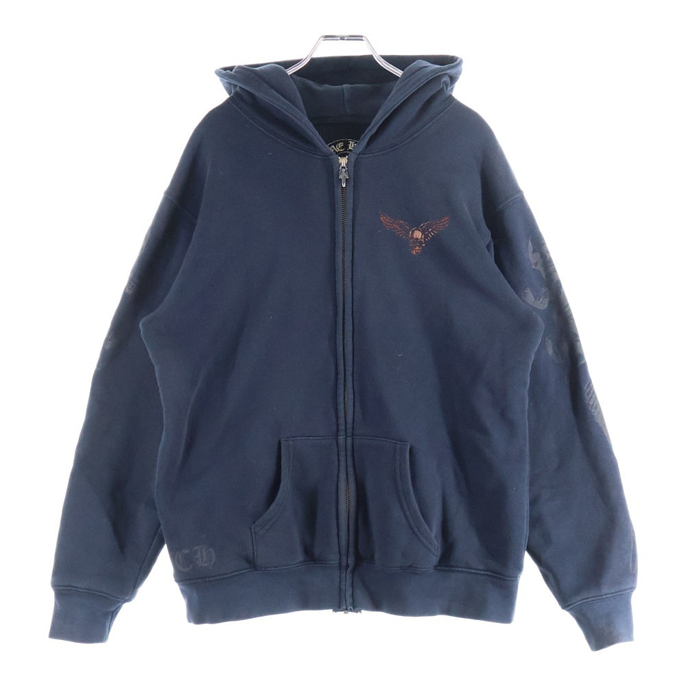 CHROME HEARTS(クロムハーツ) FOTI MAHALIA OLD オールド フォティ マハリアプリント裏地サーマルジップアップフーディーパーカー ブラック