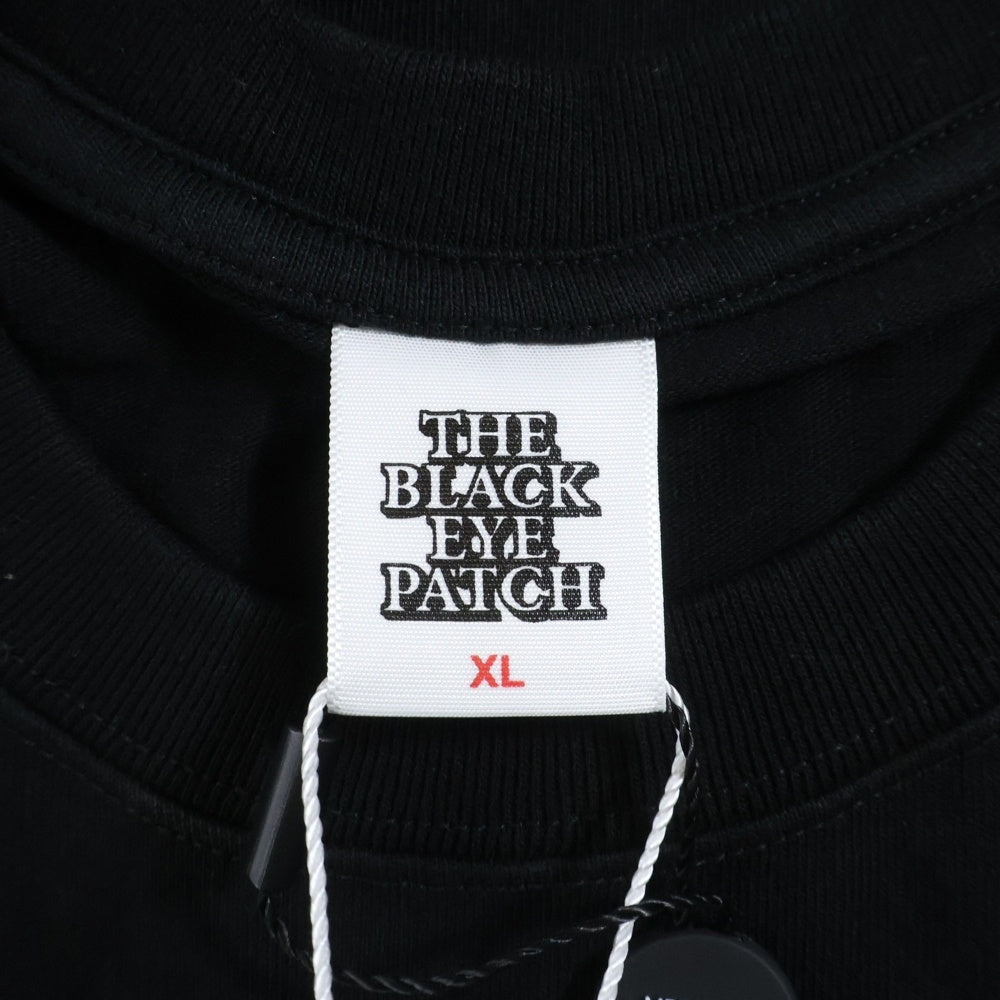 THE BLACK EYE PATCH(ブラックアイパッチ) 取扱注意 ロゴプリント クルーネック コットン 半袖 Tシャツ カットソー ブラック