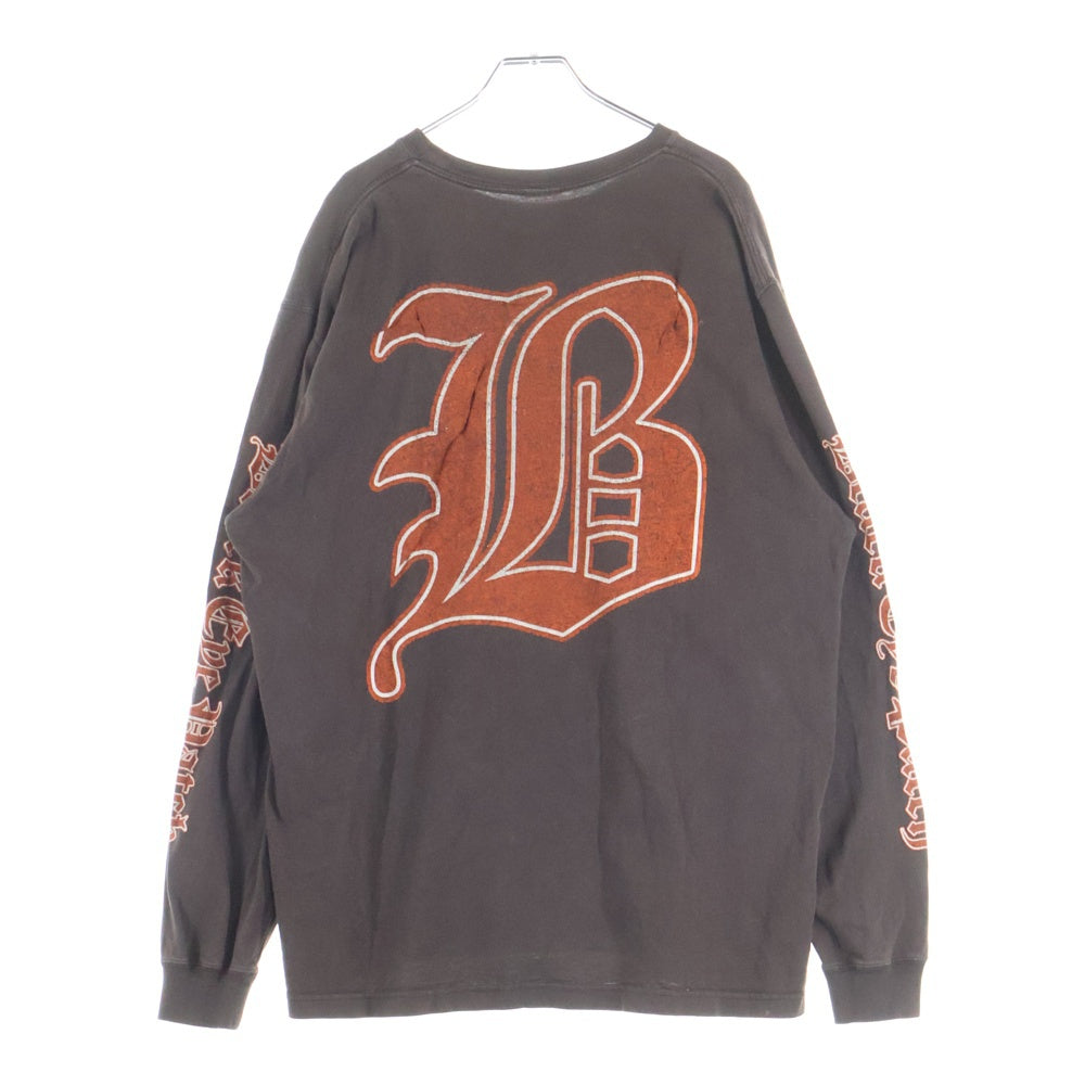THE BLACK EYE PATCH(ブラックアイパッチ) ALL CITY BLACK LETTER L/S TEE ロングスリーブTシャツ ブラウン