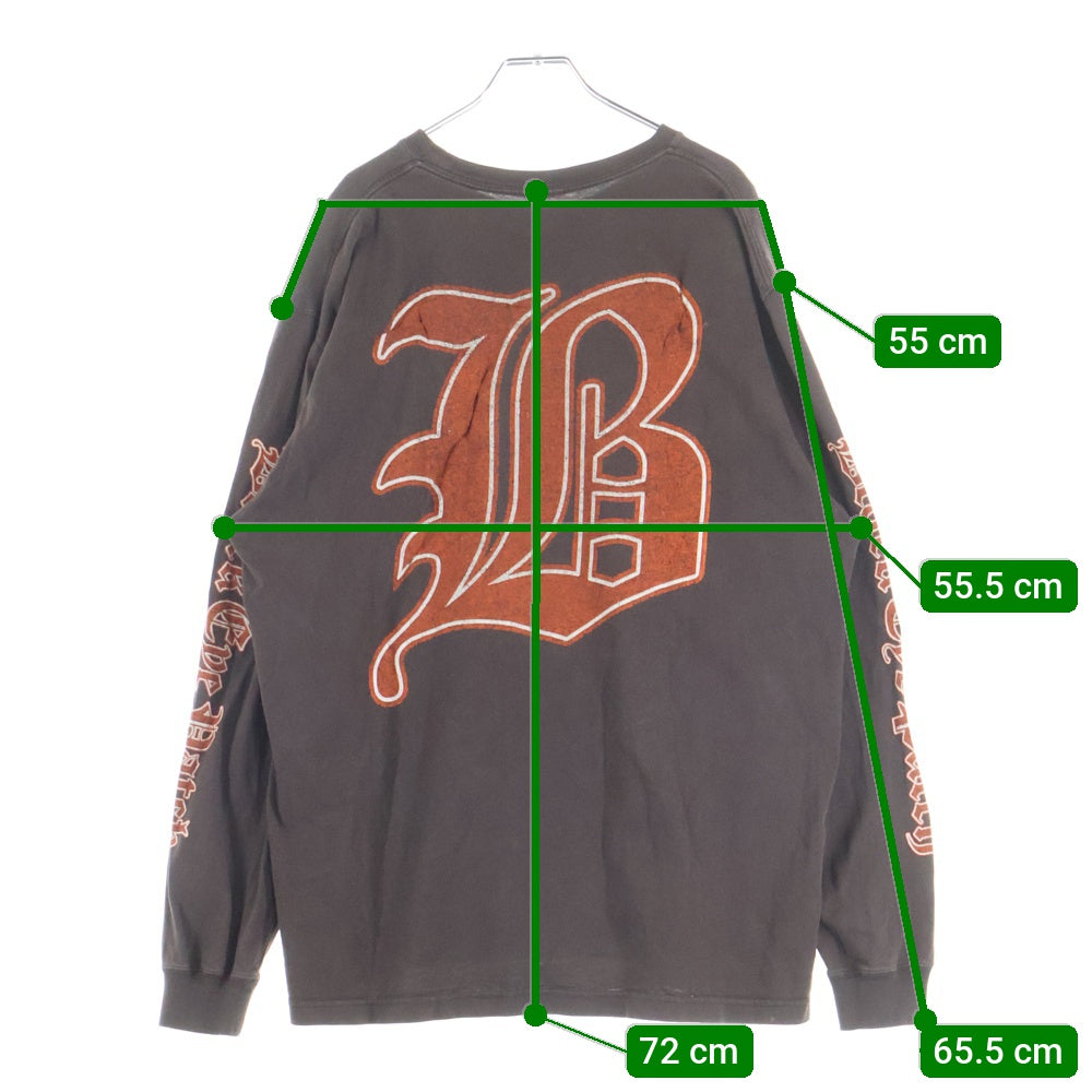 THE BLACK EYE PATCH(ブラックアイパッチ) ALL CITY BLACK LETTER L/S TEE ロングスリーブTシャツ ブラウン