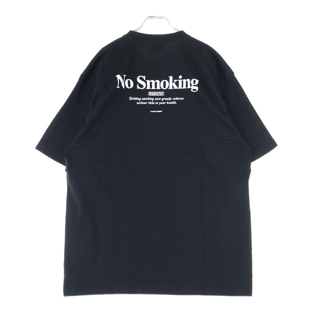 FR2(エフアールツー) Embroidery No Smoking クルーネック半袖Tシャツ ブラック