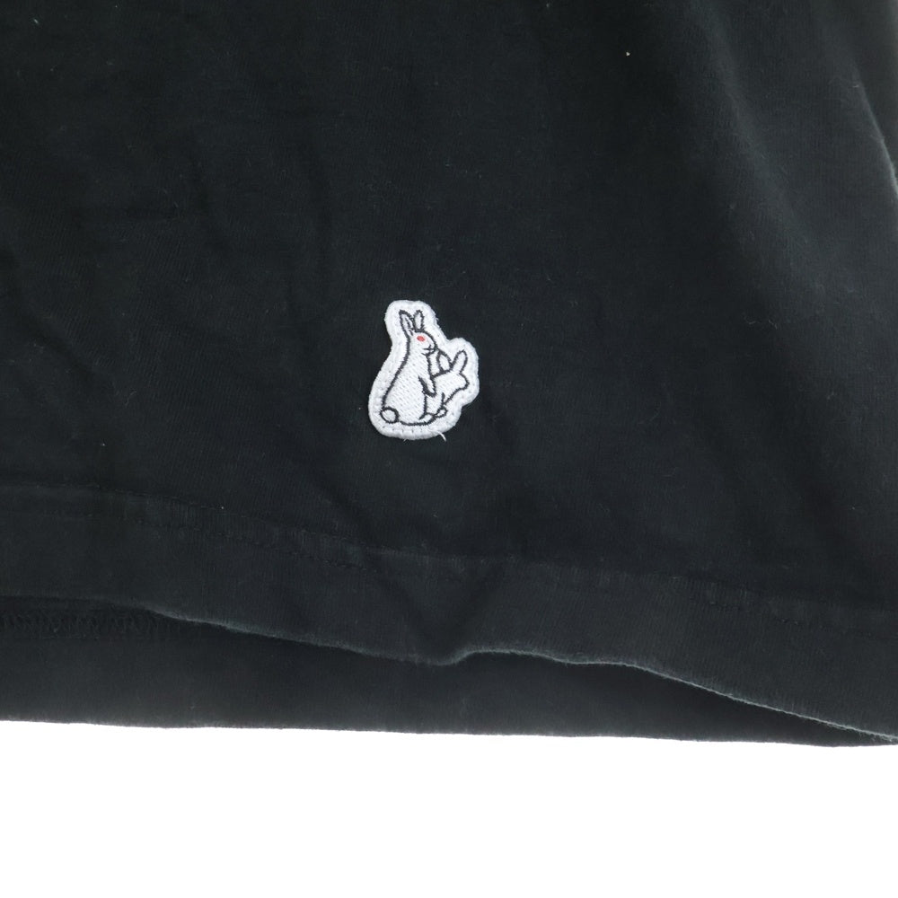 FR2(エフアールツー) MLB NYロゴ刺繍 クルーネック半袖Tシャツ ブラック