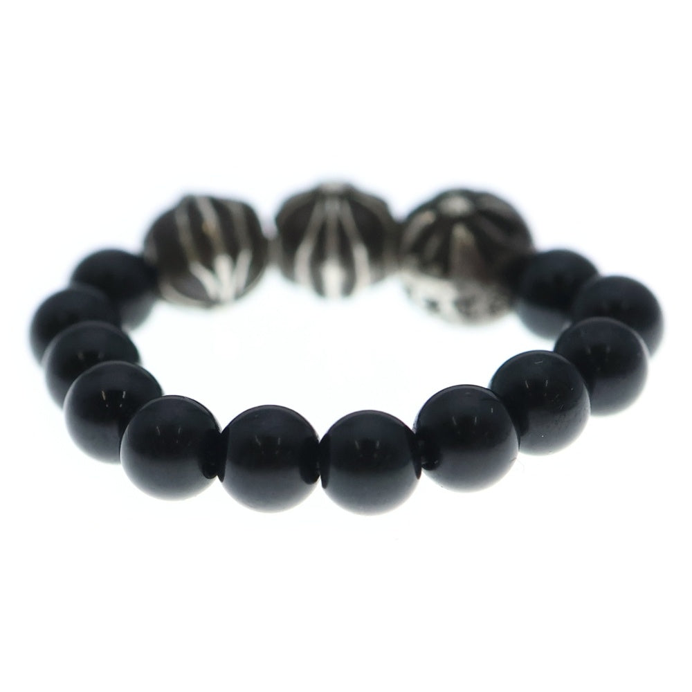 CHROME HEARTS(クロムハーツ) BEAD RING ビーズ オニキス リング ブラック/シルバー