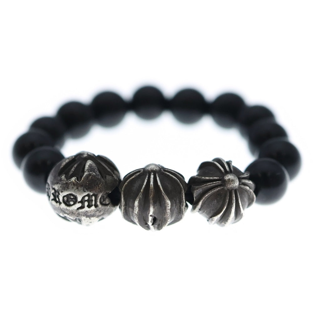 CHROME HEARTS(クロムハーツ) BEAD RING ビーズ オニキス リング ブラック/シルバー
