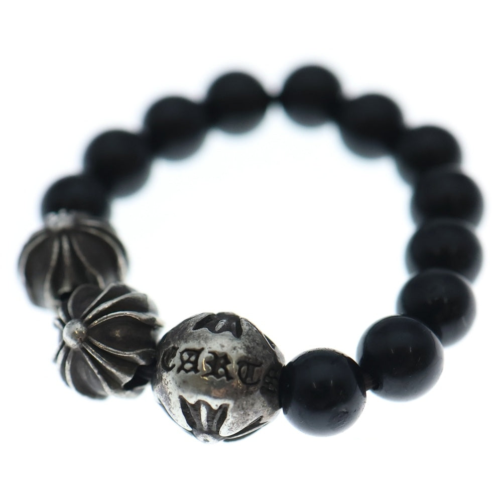 CHROME HEARTS(クロムハーツ) BEAD RING ビーズ オニキス リング ブラック/シルバー