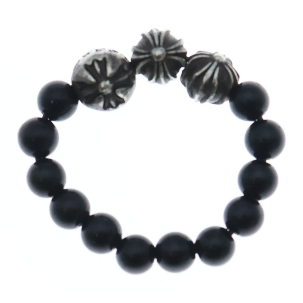 CHROME HEARTS(クロムハーツ) BEAD RING ビーズ オニキス リング ブラック/シルバー