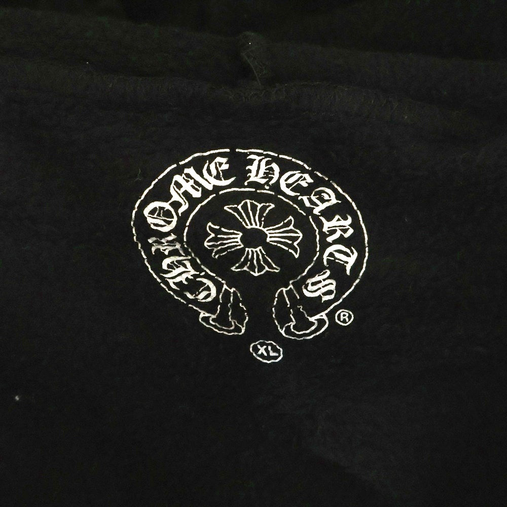 CHROME HEARTS(クロムハーツ) SWTSHRT HD ZIP LTD DSMG ドーバーストリートマーケット限定 ロゴプリントジップアップフーディーパーカー ブラック