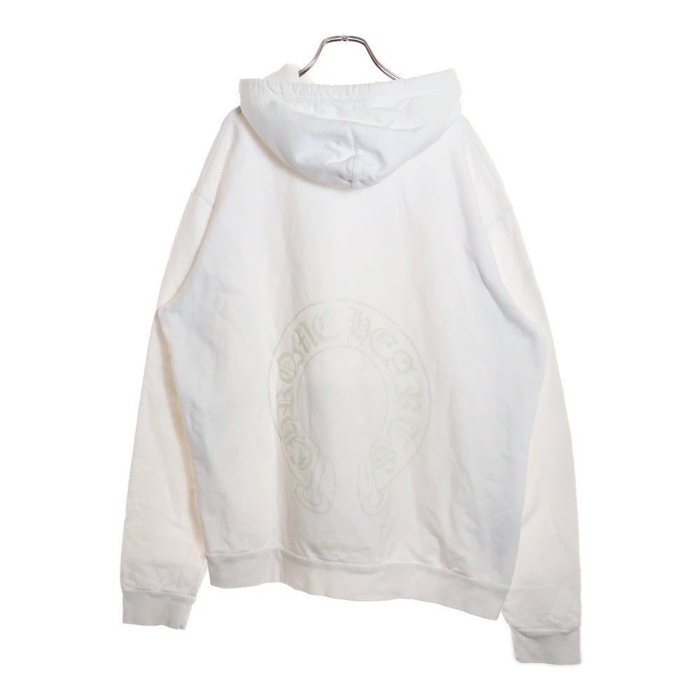 CHROME HEARTS(クロムハーツ) WWW.CHROMEHEARTS.COM HOODIE オンライン限定 ホースシュープリントプルオーバーフーディーパーカー ホワイト