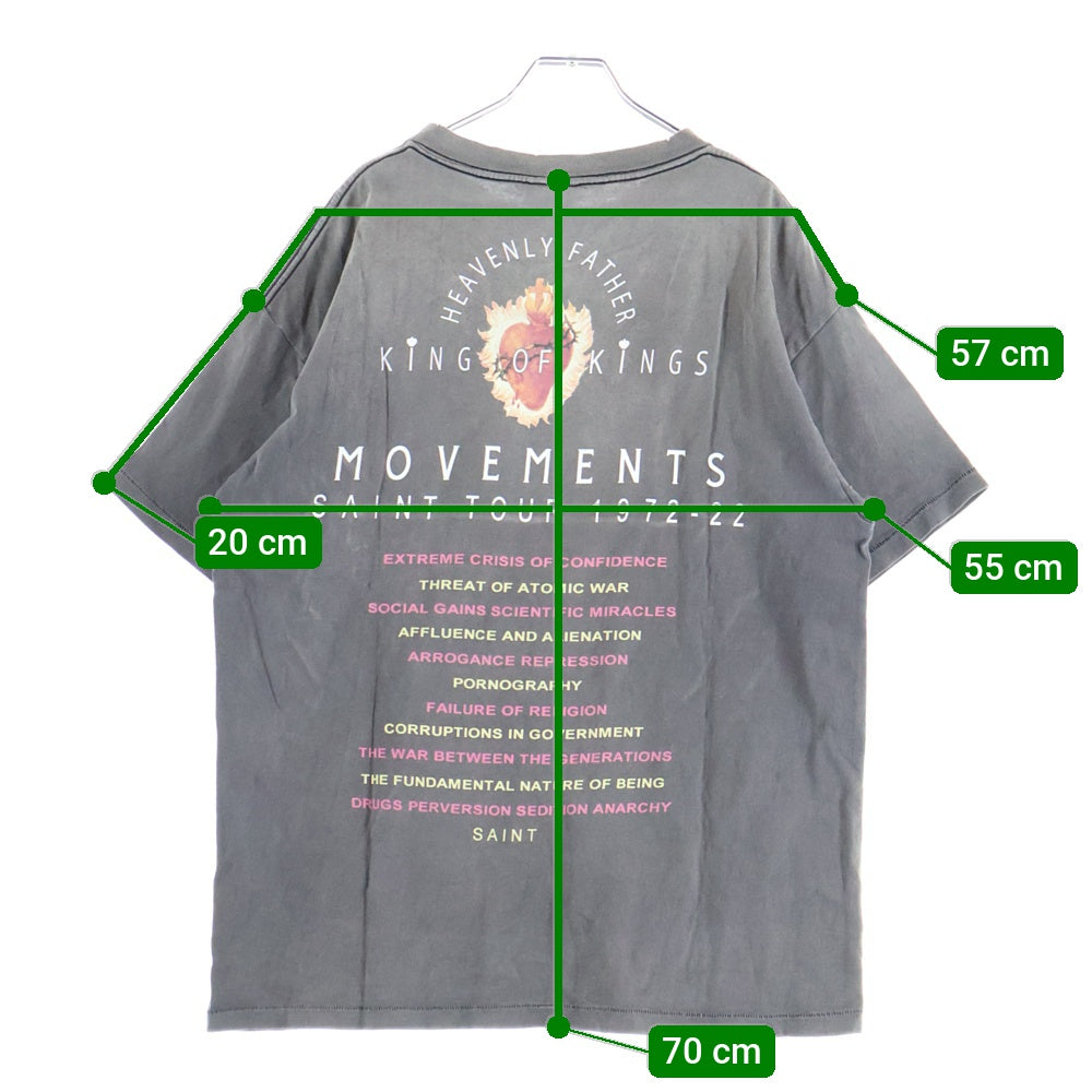 SAINT MICHAEL(セントマイケル) 23SS SS TEE EYES アイプリント ヴィンテージ加工半袖Tシャツ SM-S23-0000-004 ブラック