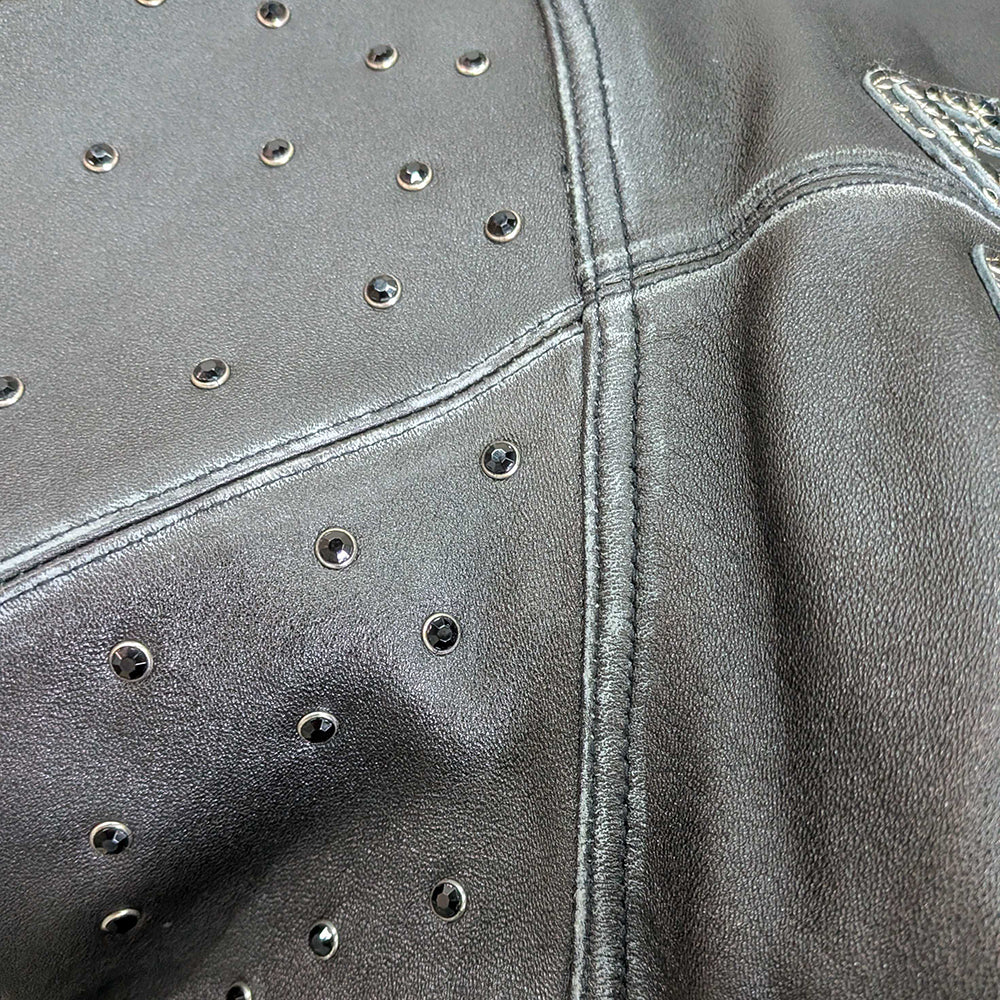 SUPREME(シュプリーム) 24SS Gem Studded Leather Jacket ジェムスタッズレザージャケット ブラック