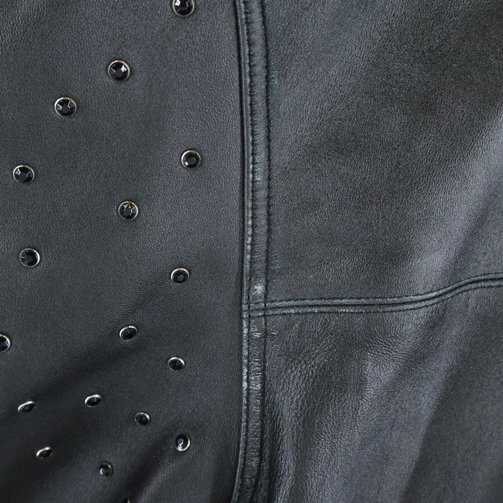 SUPREME(シュプリーム) 24SS Gem Studded Leather Jacket ジェムスタッズレザージャケット ブラック