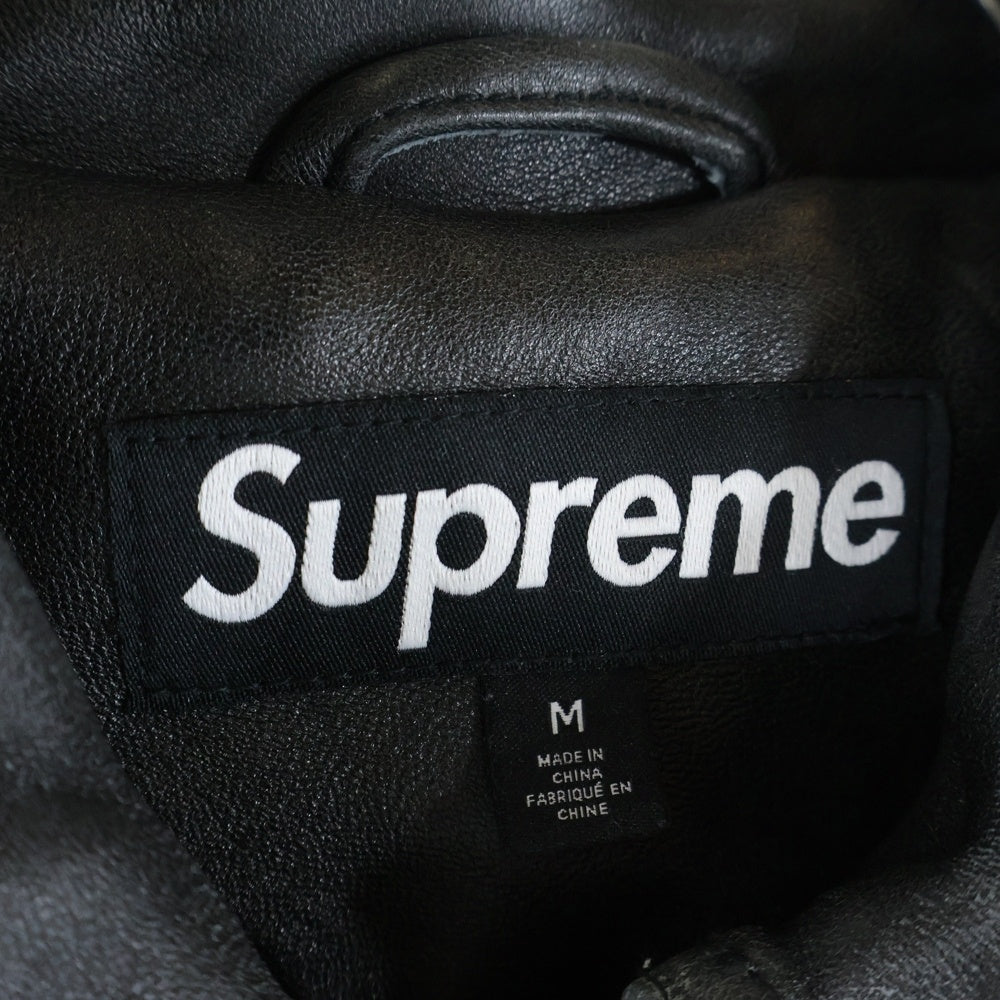 SUPREME(シュプリーム) 24SS Gem Studded Leather Jacket ジェムスタッズレザージャケット ブラック