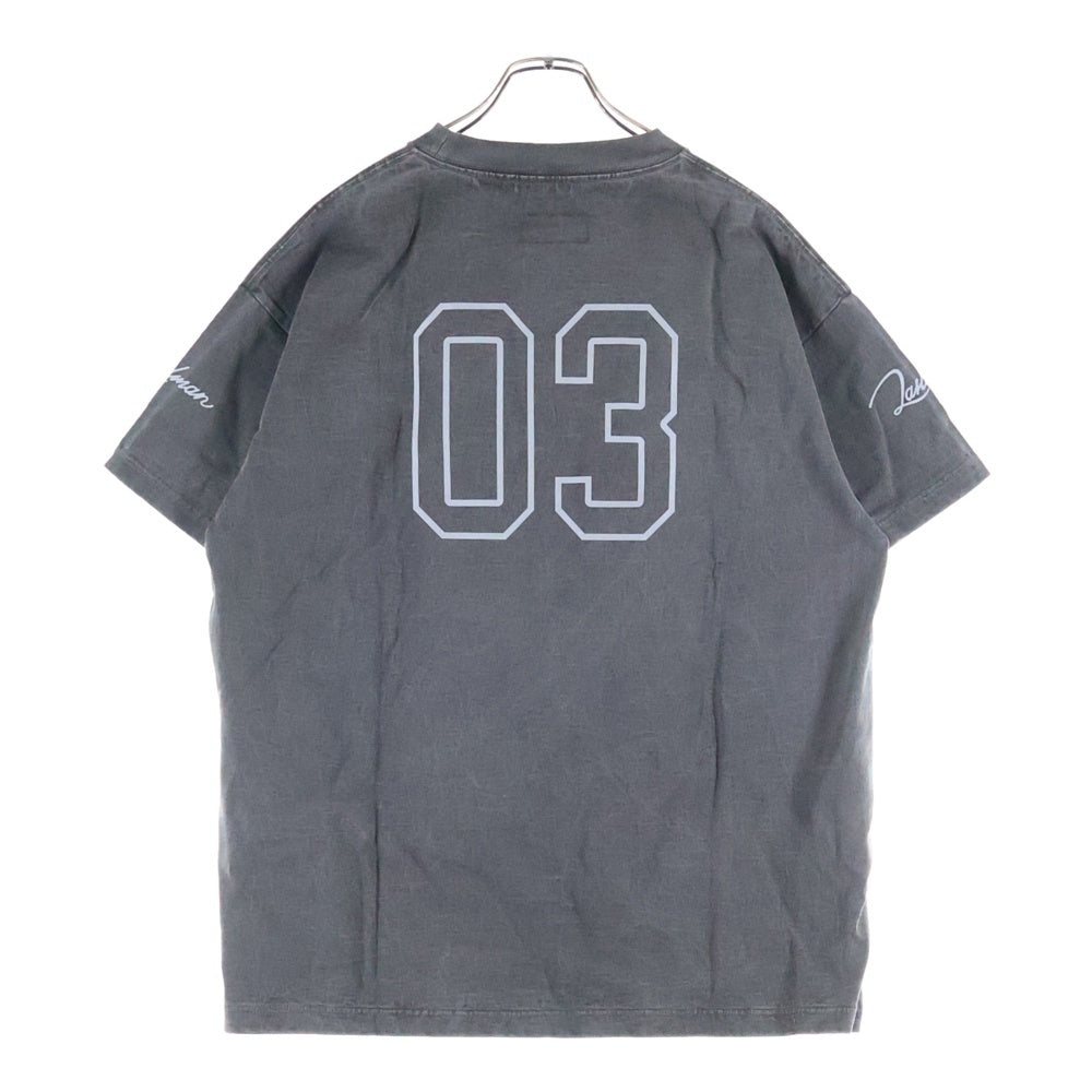 LASTMAN(ラストマン) 25AW PRINTED TEE SHIRTS ヴィンテージ加工プリント半袖Tシャツ 252LM-CT04 ブラック