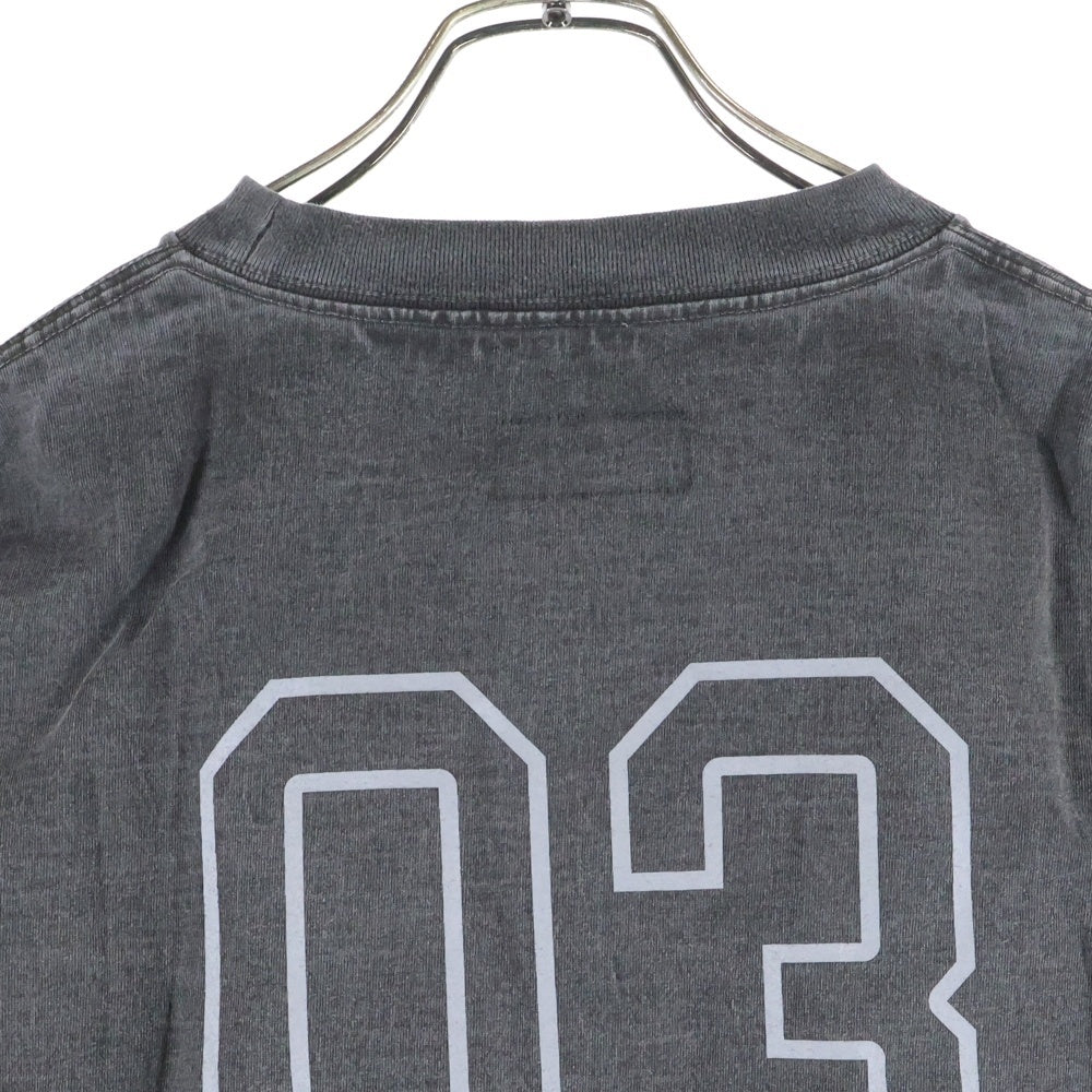 LASTMAN(ラストマン) 25AW PRINTED TEE SHIRTS ヴィンテージ加工プリント半袖Tシャツ 252LM-CT04 ブラック