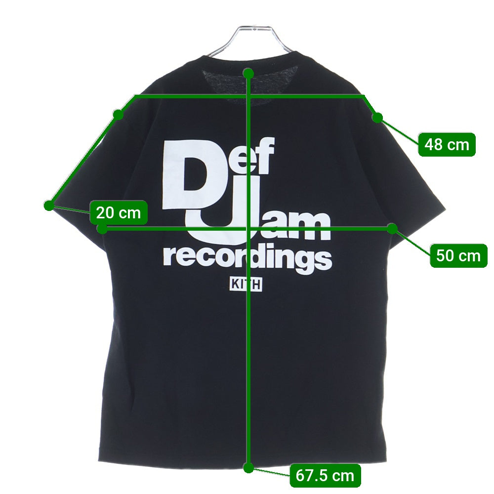 KITH(キス) ×Def Jam Recordings デフジャム 35周年モデル マンデープログラム プリント半袖Tシャツ ブラック