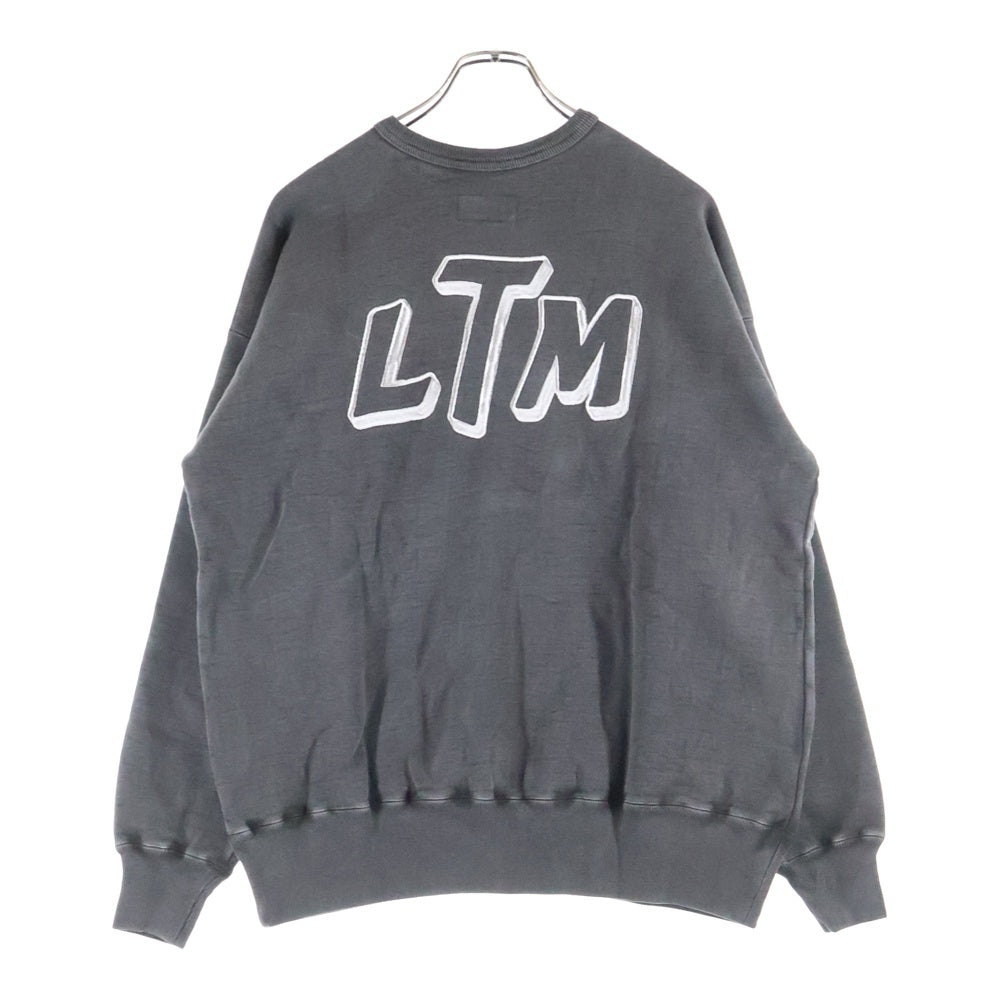 LASTMAN(ラストマン) 25AW EMBROIDERED CREW NECK LTM ヴィンテージ加工スウェットトレーナー 252LM-CT13 ブラック