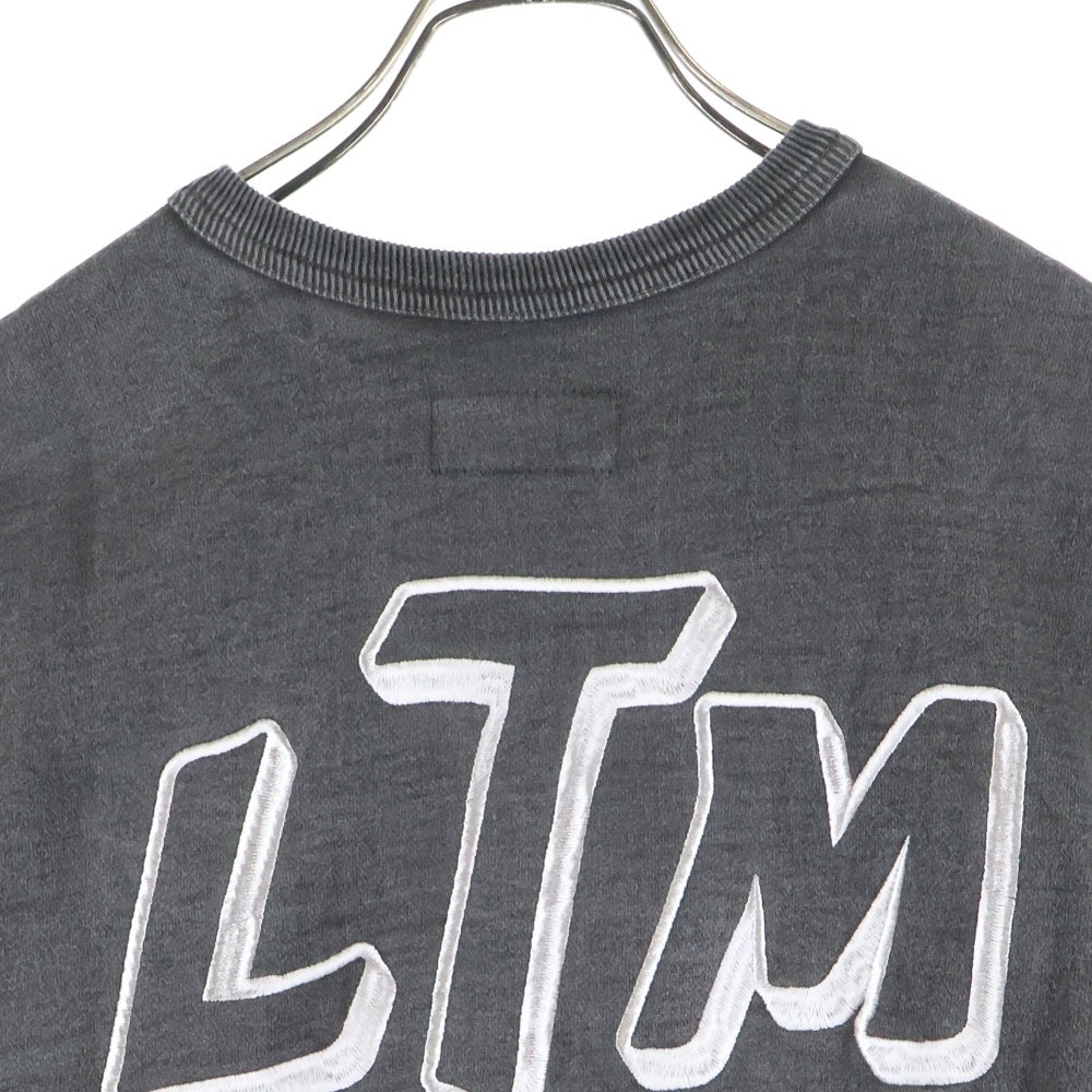 LASTMAN(ラストマン) 25AW EMBROIDERED CREW NECK LTM ヴィンテージ加工スウェットトレーナー 252LM-CT13 ブラック