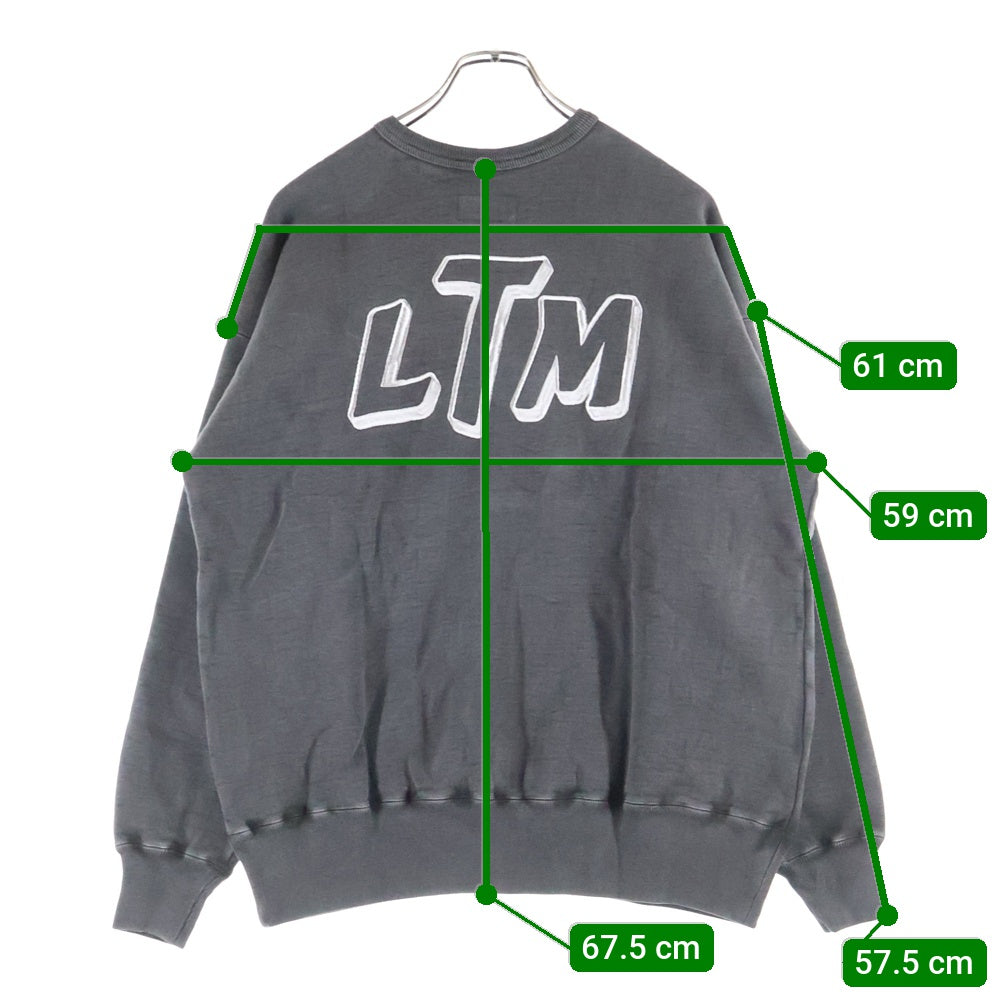 LASTMAN(ラストマン) 25AW EMBROIDERED CREW NECK LTM ヴィンテージ加工スウェットトレーナー 252LM-CT13 ブラック