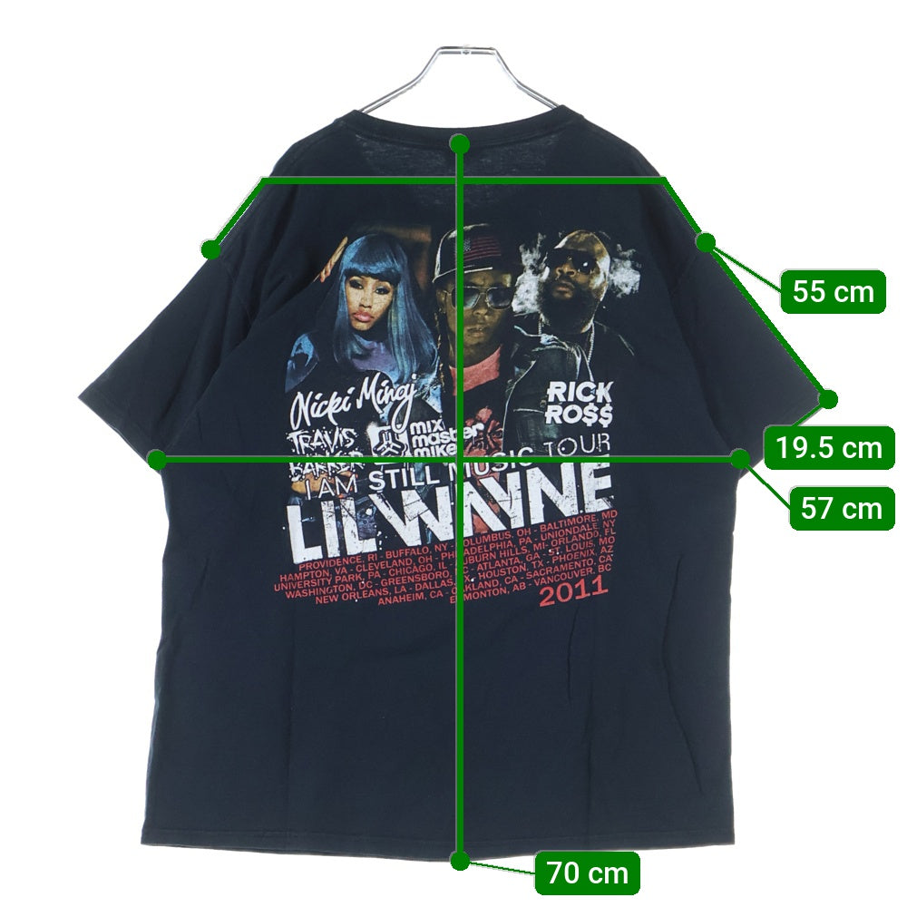 VINTAGE(ヴィンテージ) 00s Lil Wayne I Am Still Music リルウェイン ツアープリント半袖Tシャツ カットソー ブラック