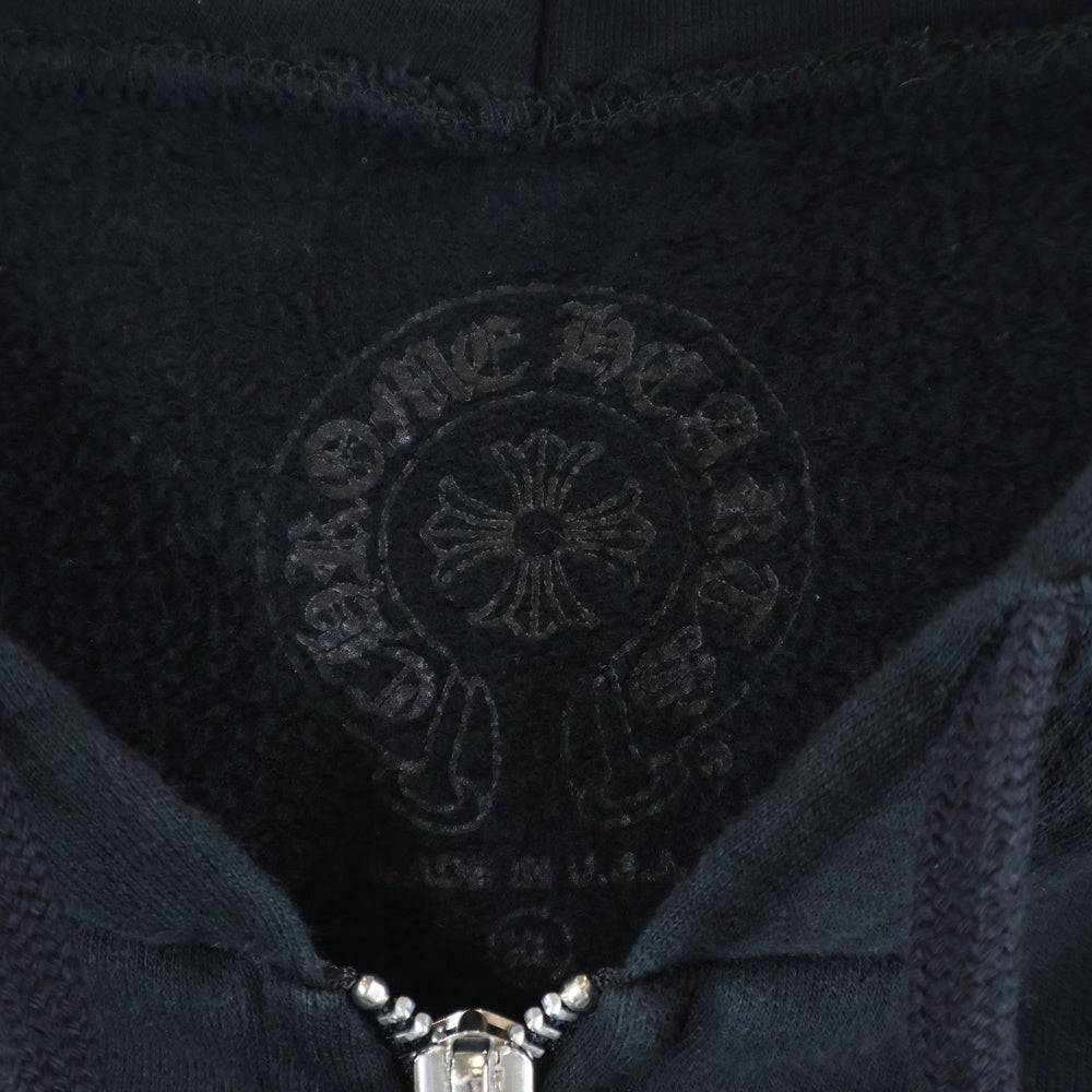 CHROME HEARTS(クロムハーツ) SWTSHRT HD ZIP アームロゴプリント ダガージップアップスウェットパーカー フーディー ブラック