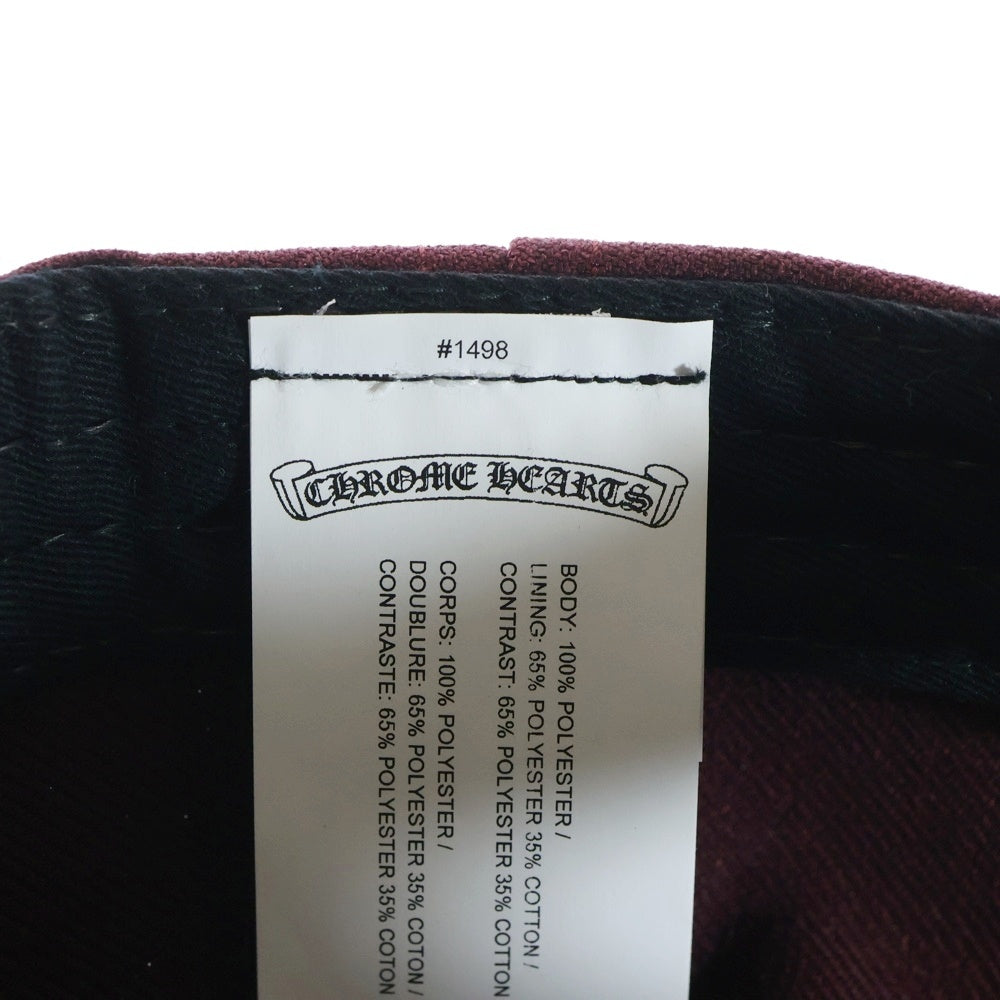 CHROME HEARTS(クロムハーツ) CH HAT CH刺繍ベースボール帽子 ボルドー