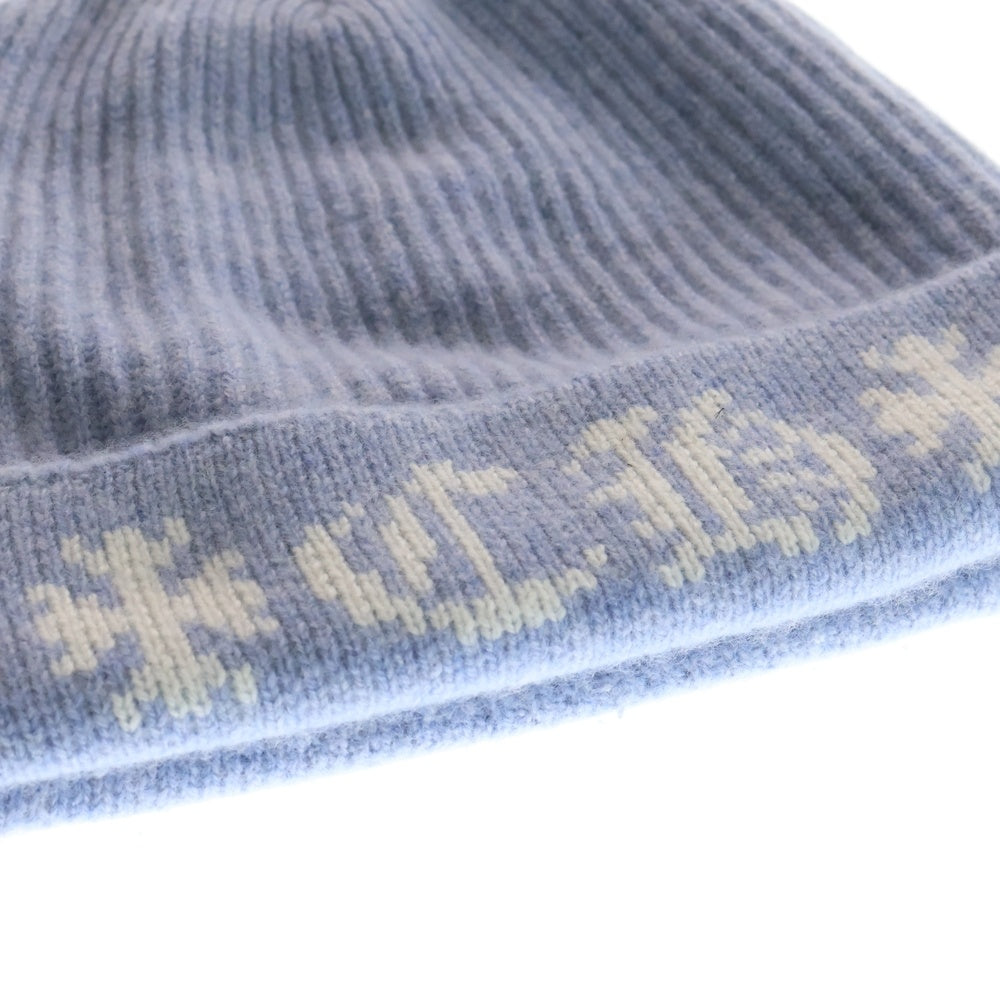 CHROME HEARTS(クロムハーツ) BIG DADDY ビッグダディ スターボール付きカシミヤニットビーニーニットキャップ ライトブルー